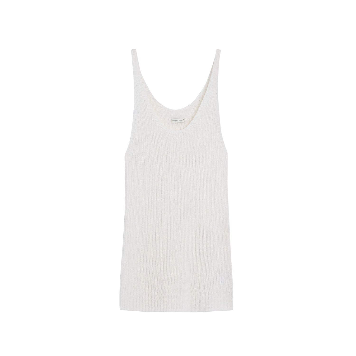 Alright Then Tri-Color U-Neck Knit Tank Top