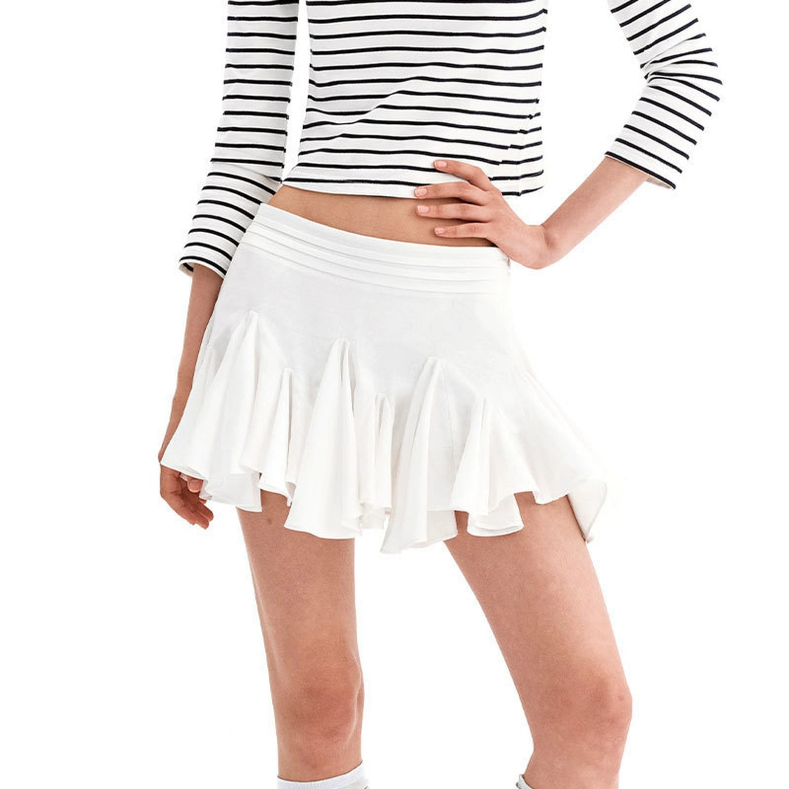 Puki Puki Tencel Irregular A-Line Skirt with Flare