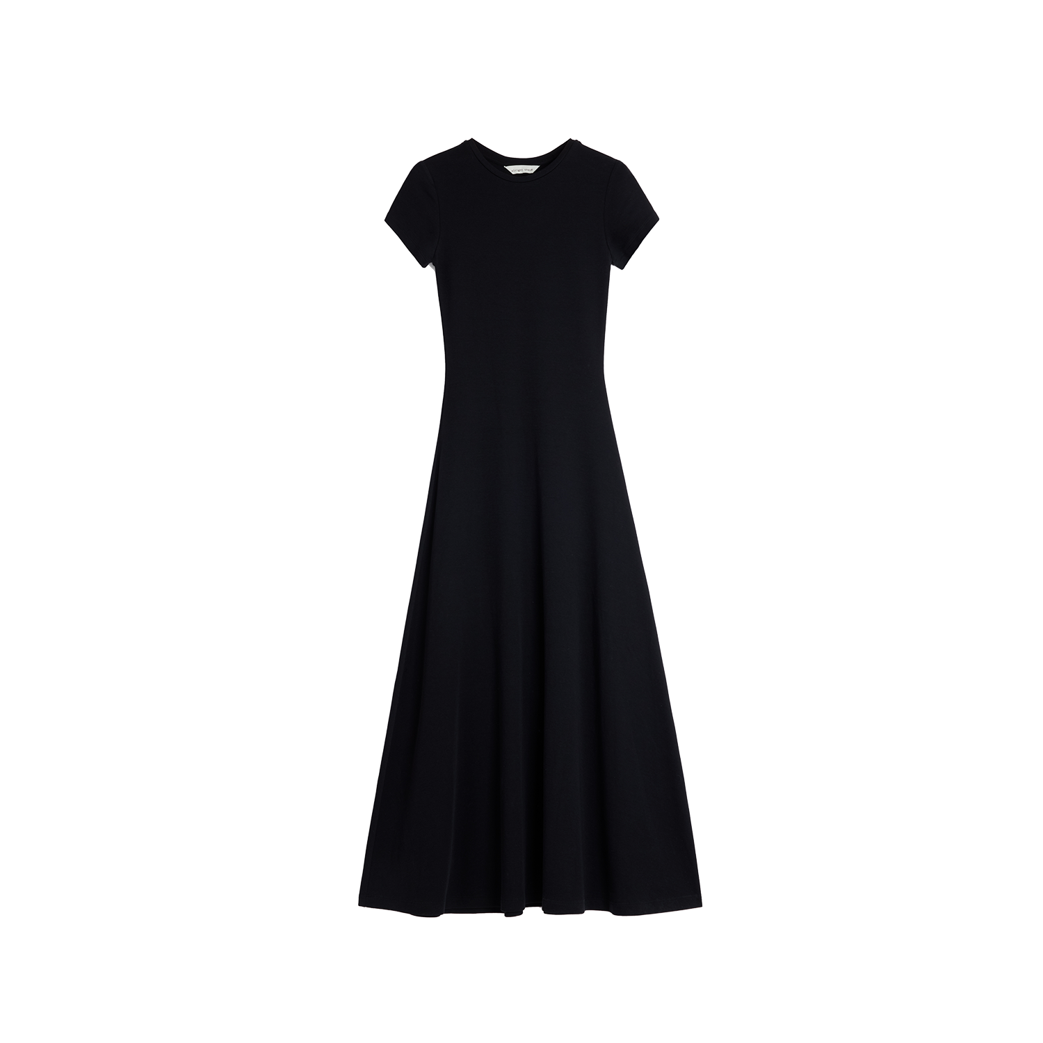 Alright Then Curve Black Basic Cotton Round Neck T-Shirt Dress
