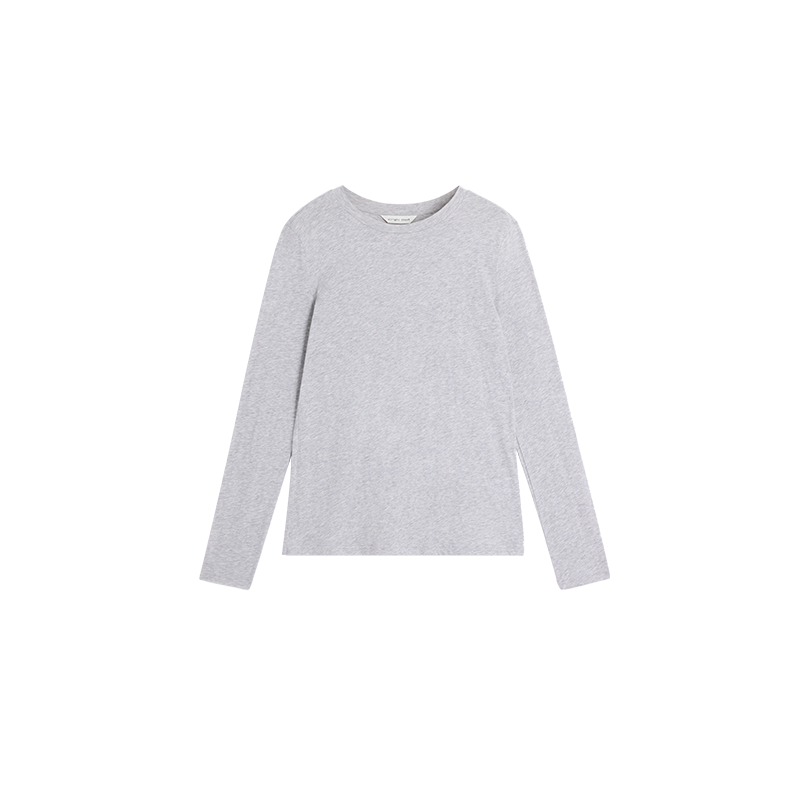 Alright Then Cotton and Silk Round Neck Basic Top