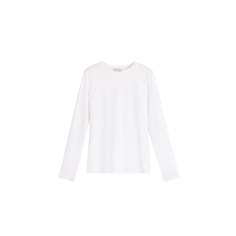 Alright Then Cotton and Silk Round Neck Basic Top