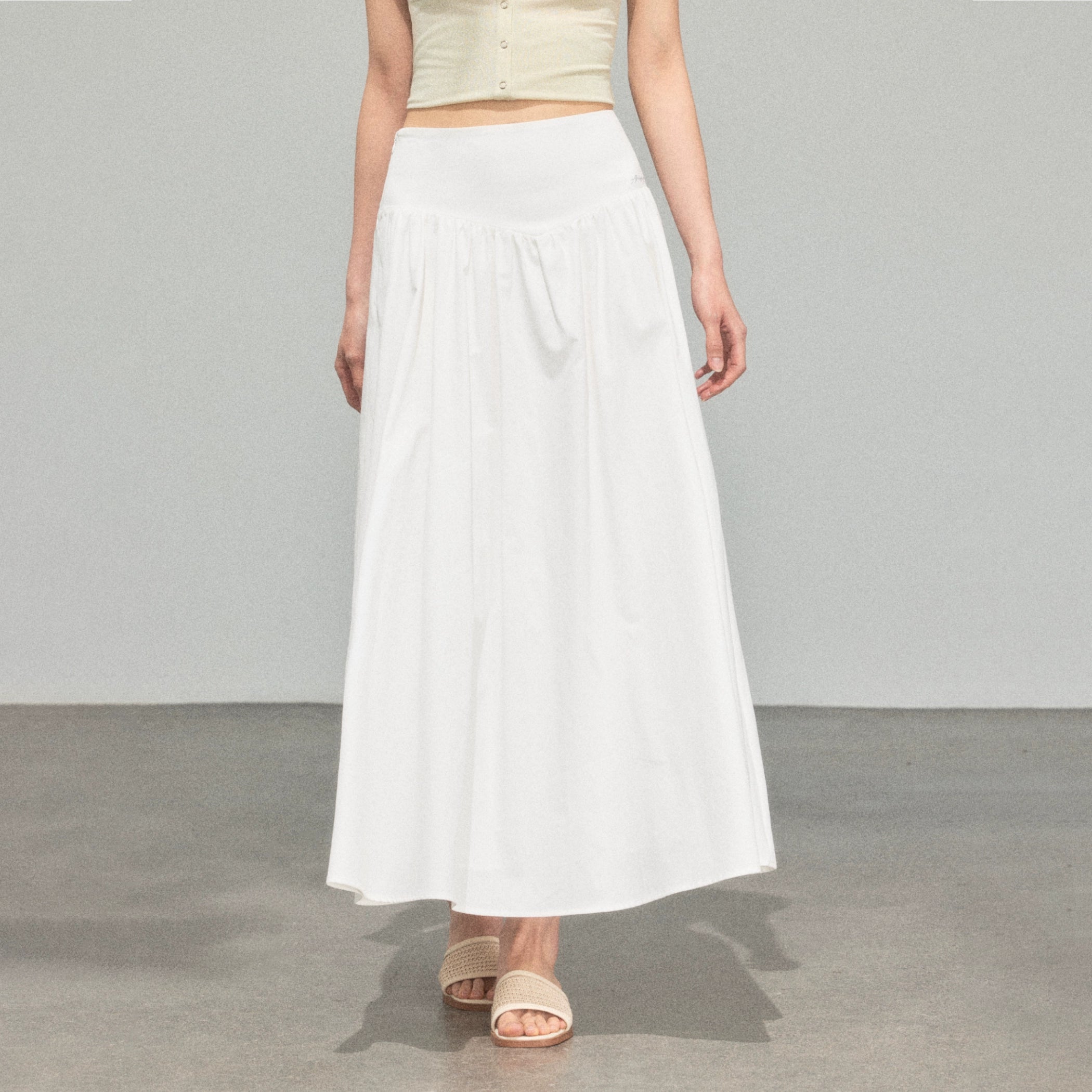 Ariseism Vintage White Long Skirt
