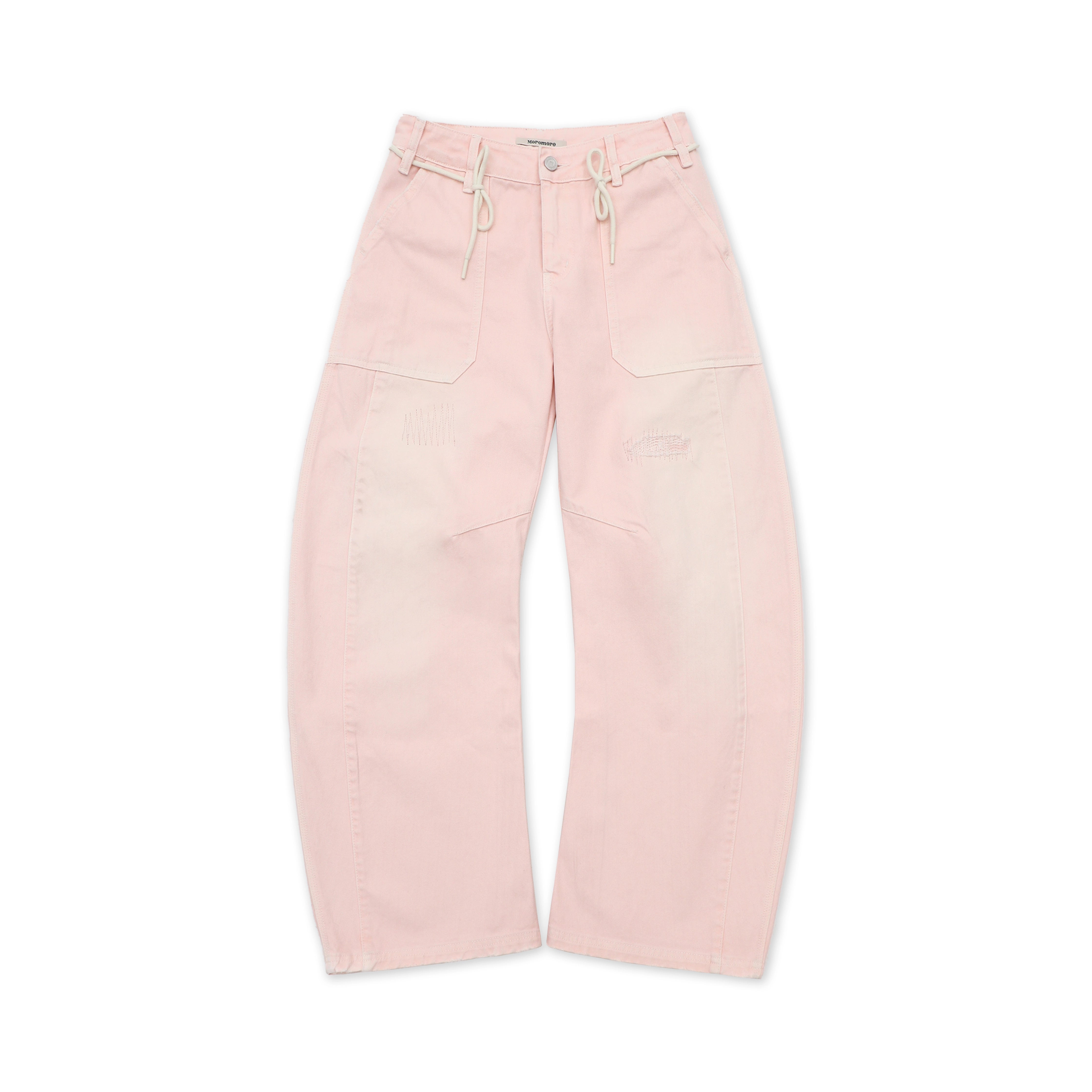 MoroMoro Women’s Retro Wide-Leg Pants in Pale Grapefruit Pink