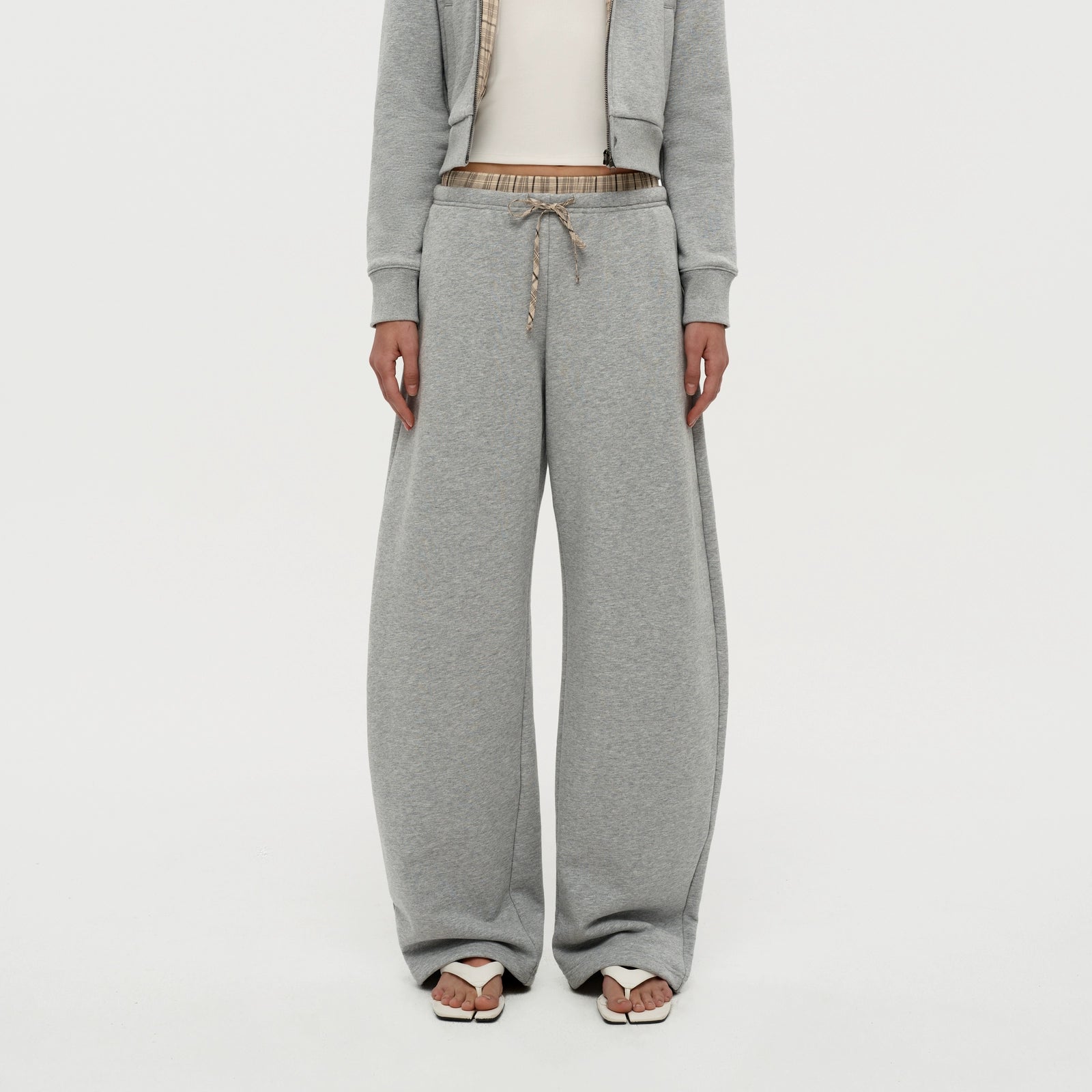 Puki Puki Stylish Checkered Patchwork Sweatpants