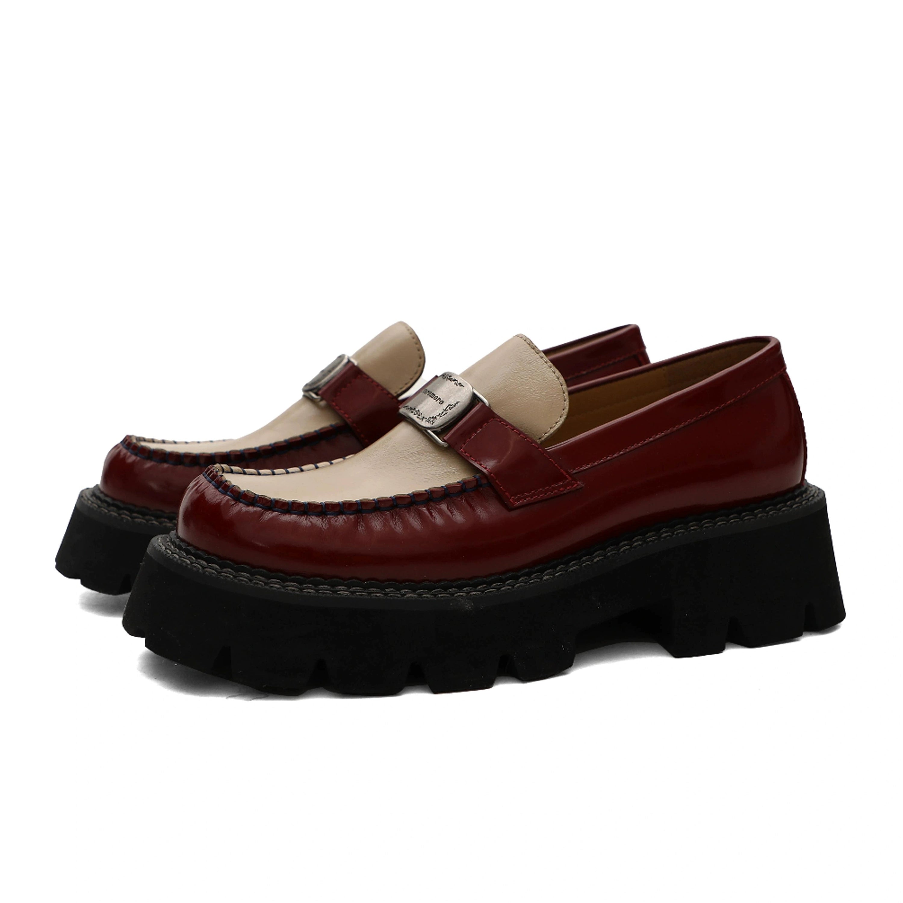 MoroMoro Vintage Color-Block Thick Bottomed Shoes