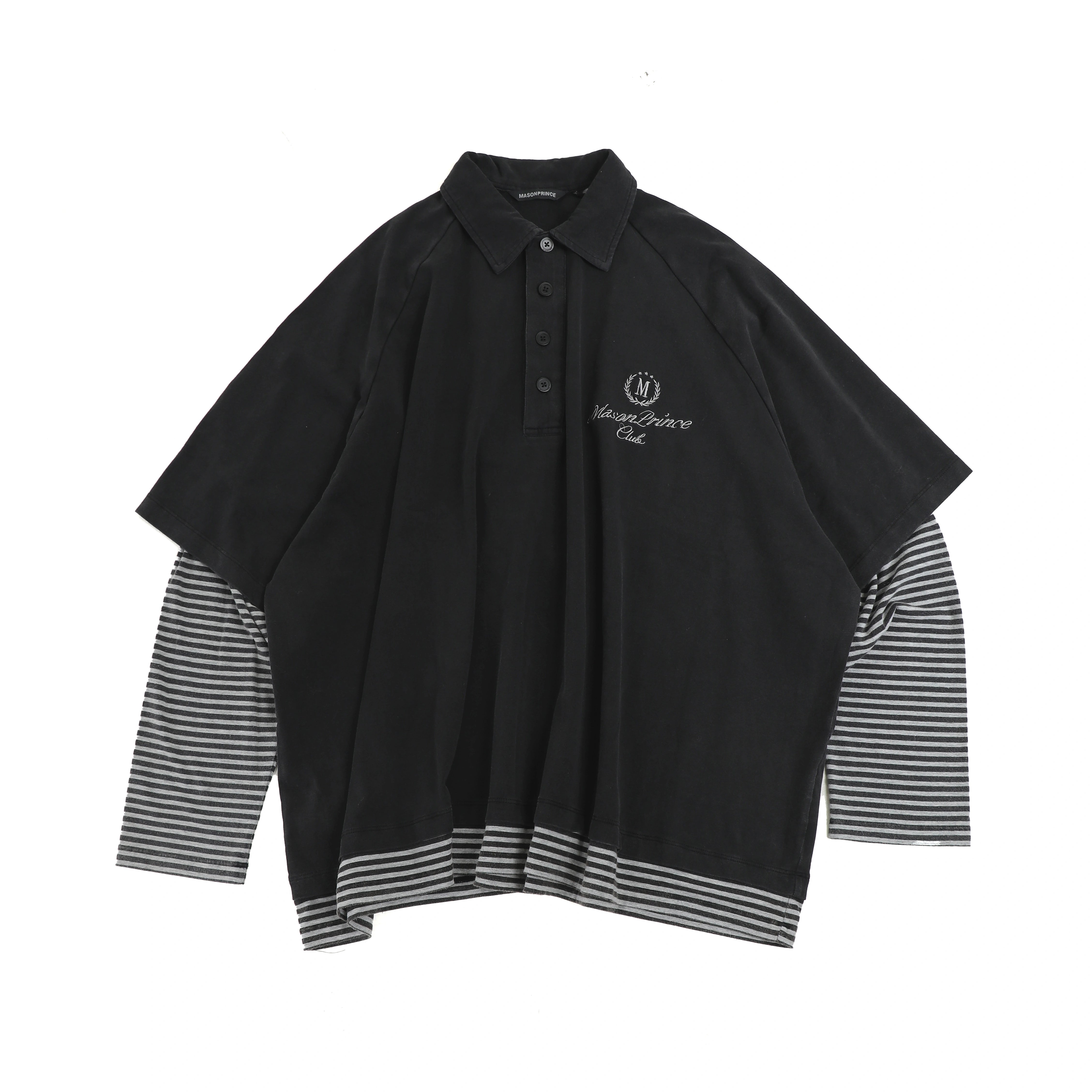 MASONPRINCE Layered Striped Polo Shirt