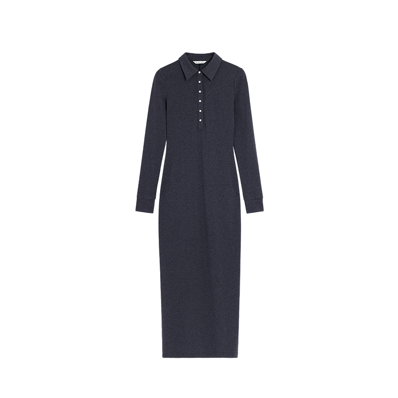 Alright Then Casual Slim Stretch Polo Dress