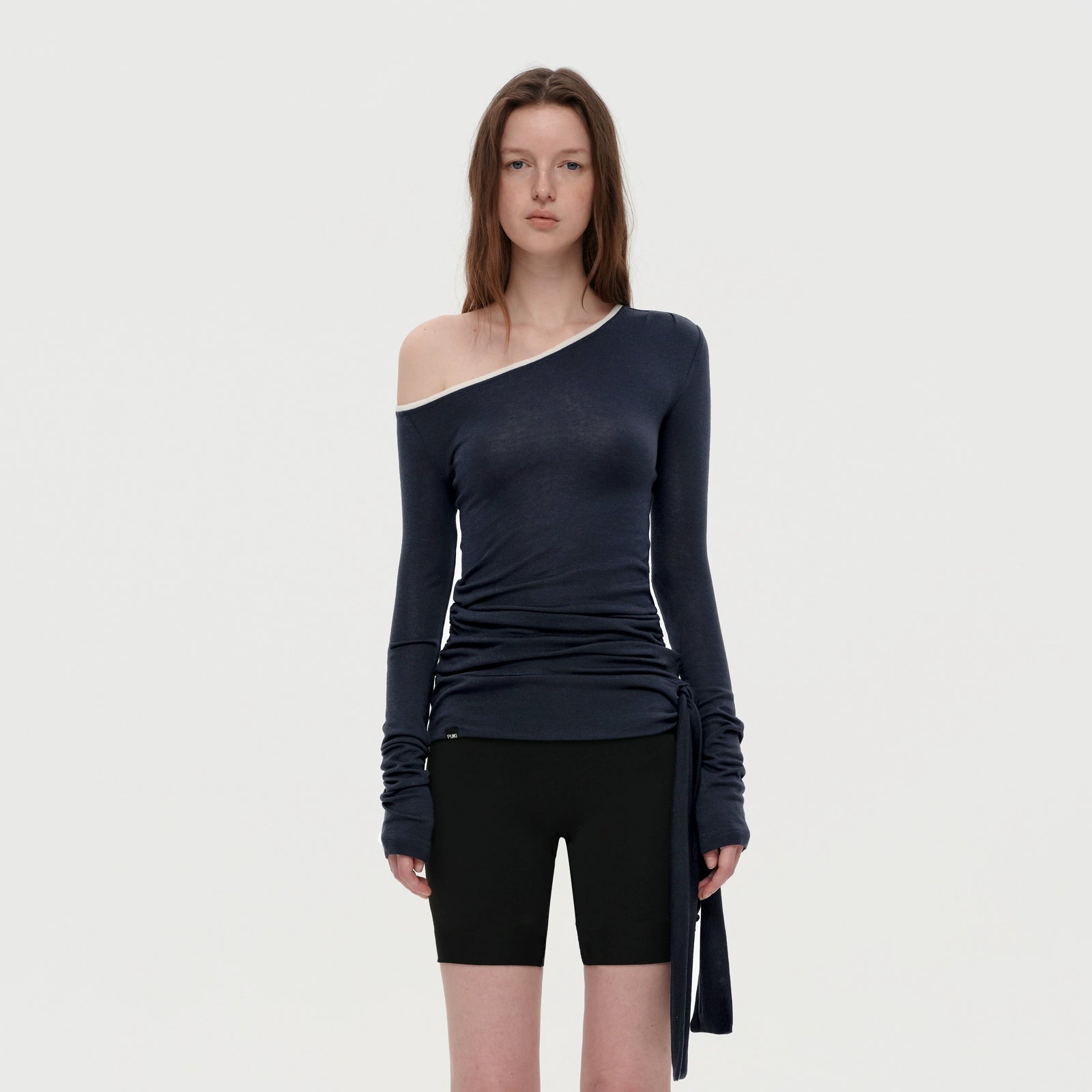 Puki Puki Flounce Ruffle Slim Fit Top in Multiple Shades