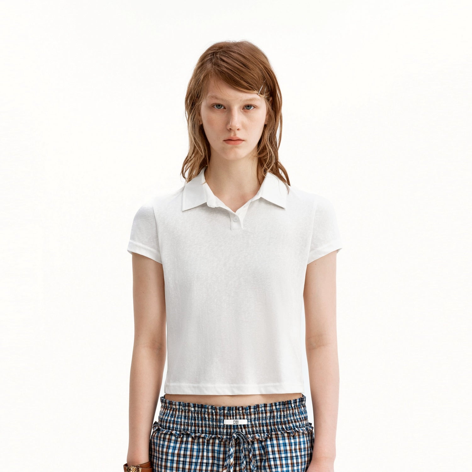 Puki Puki Slim Fit Tencel Polo Shirt for Women