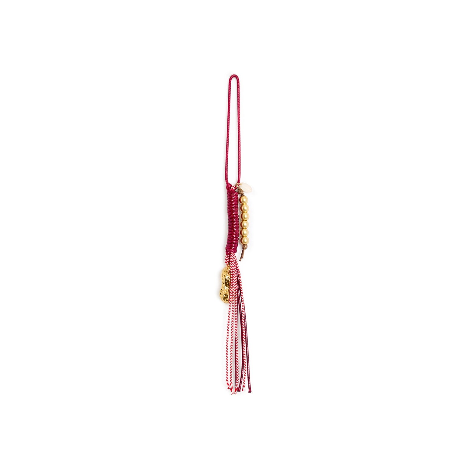 Alright then x LAZY CIRCLES Red Rope Charms with Peanut Tassel
