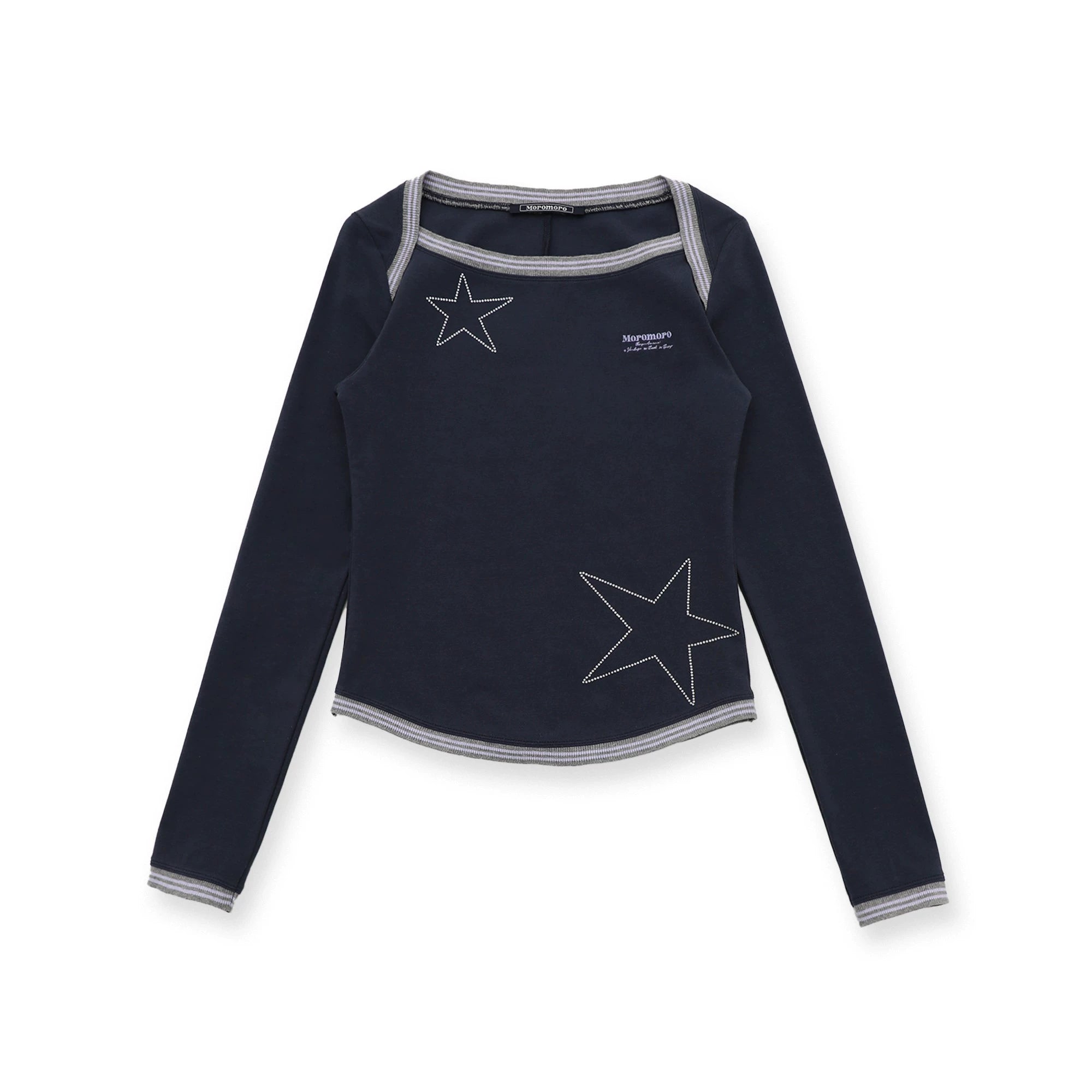 MoroMoro Stars Rhinestones Colorful Stripes Series Top for Women