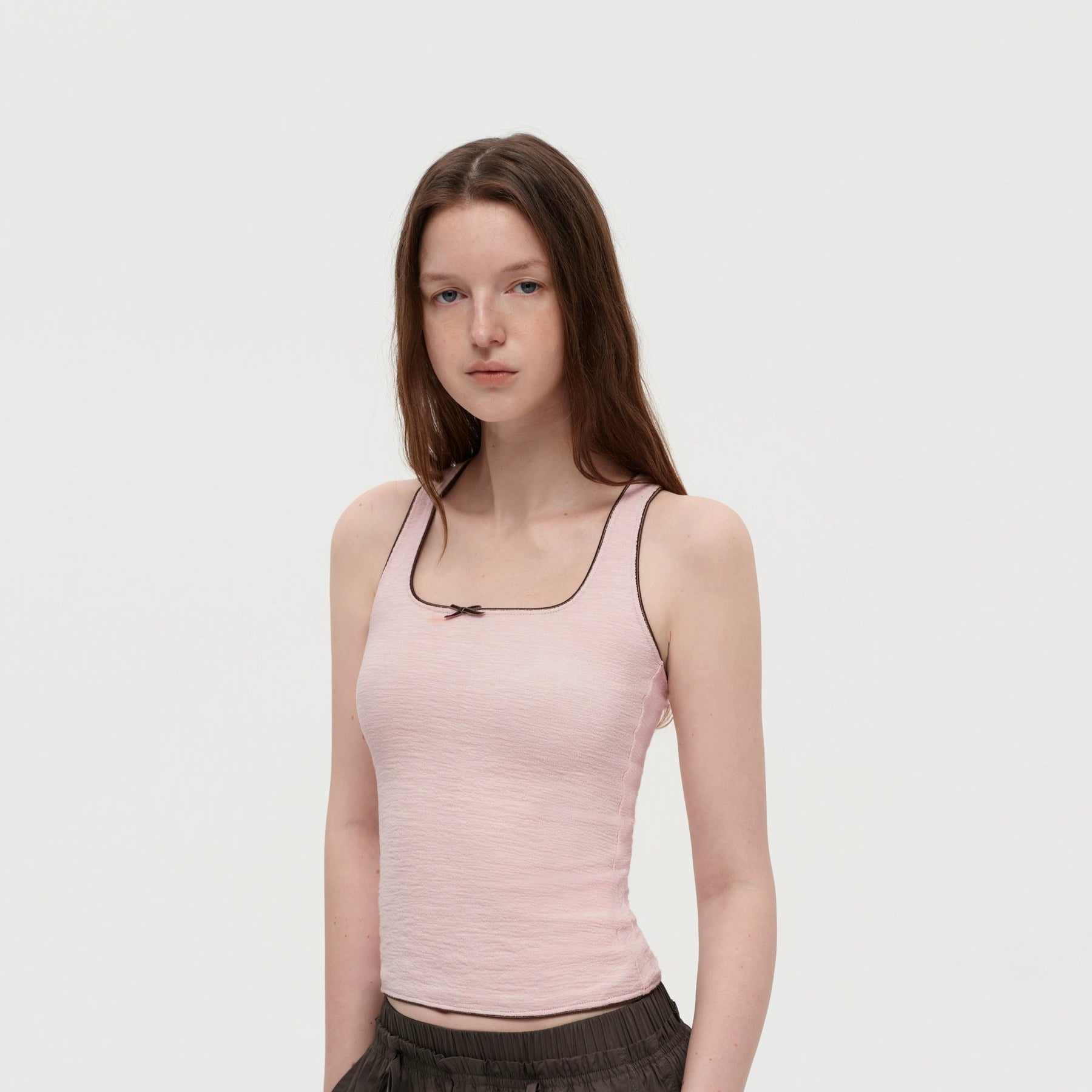 Puki Puki Stylish Slim Fit Tank Top with Color Contrast