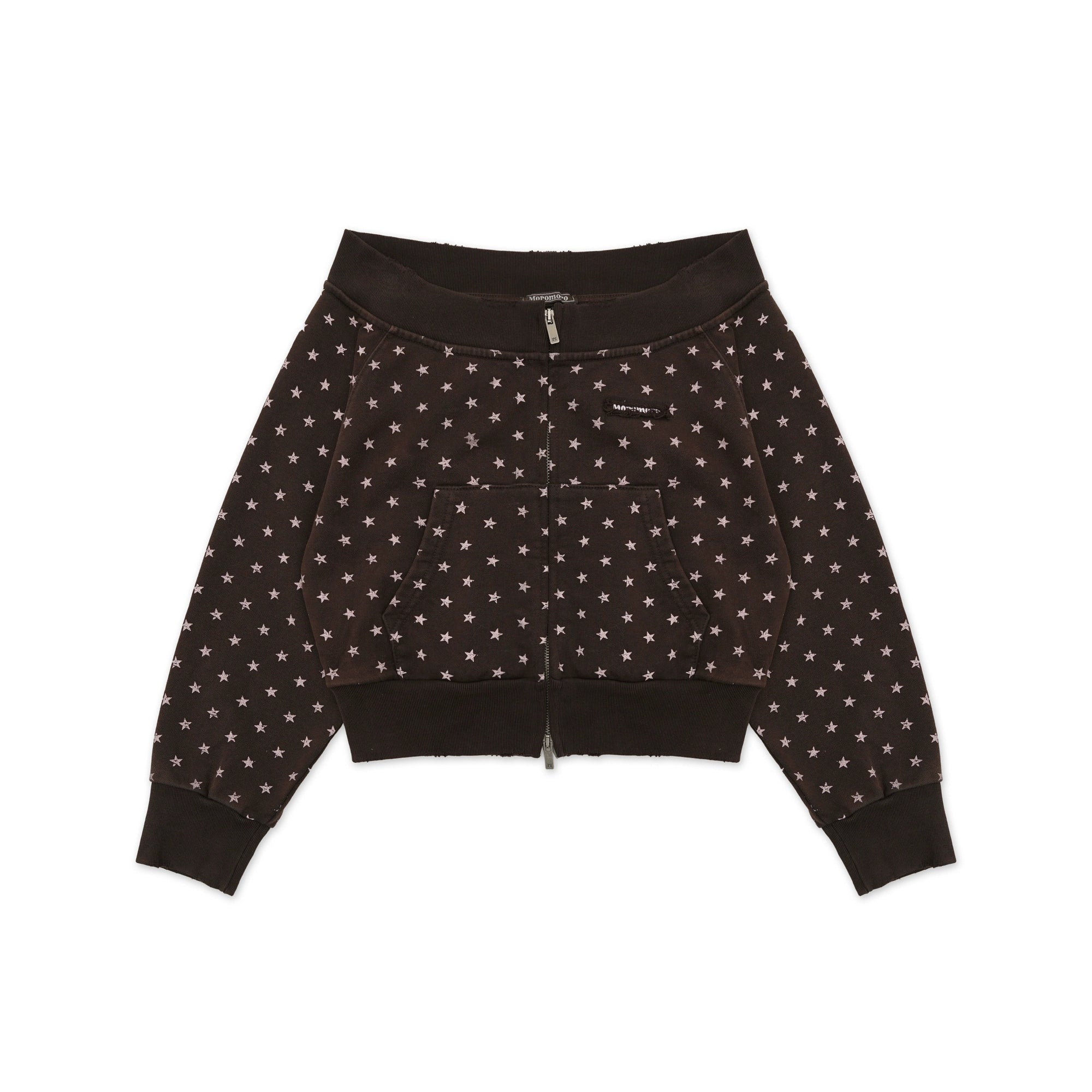 Moromoro Retro Star Print One-Shoulder Sweater