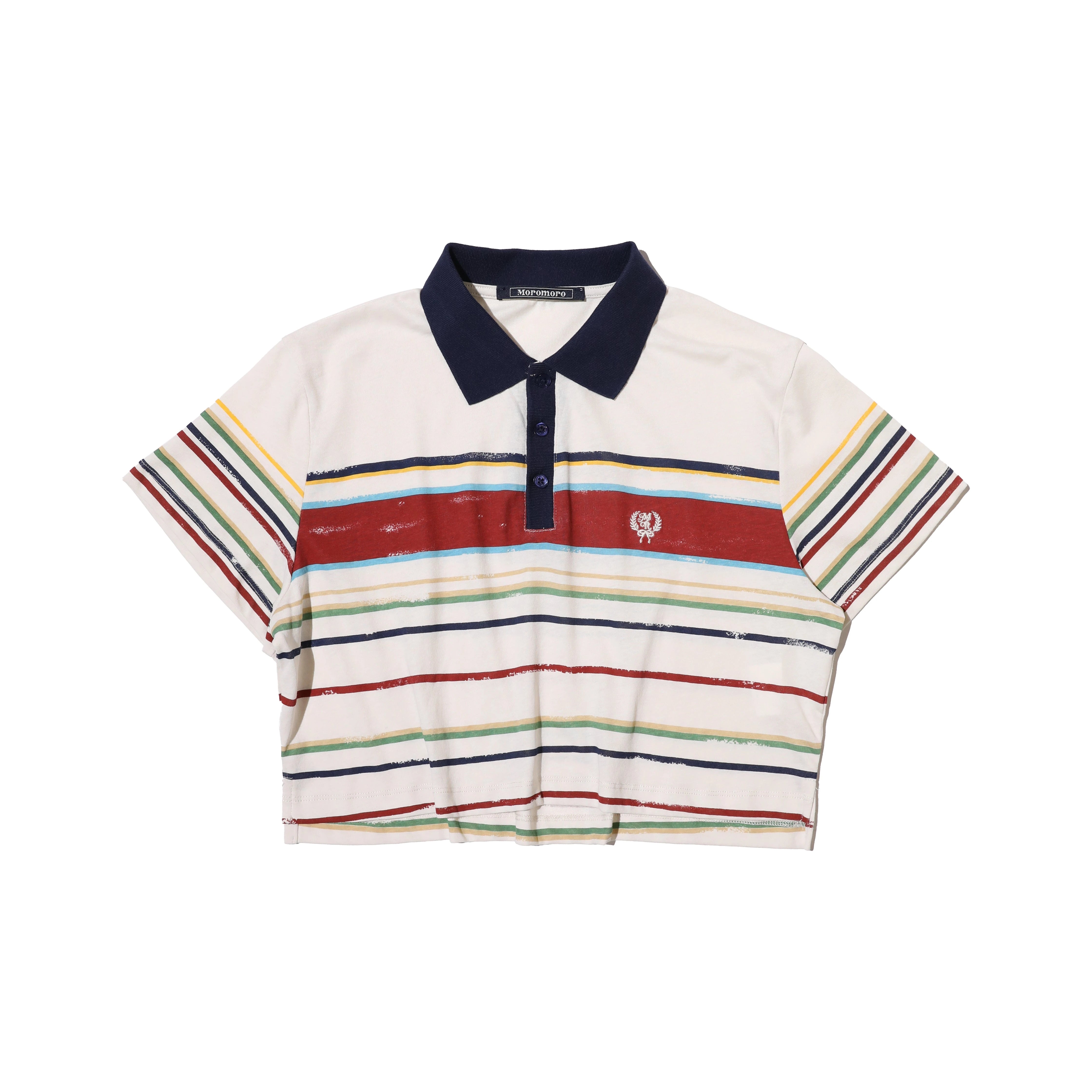 MoroMoro Rainbow Stripes Retro Short Sleeve Polo Shirt