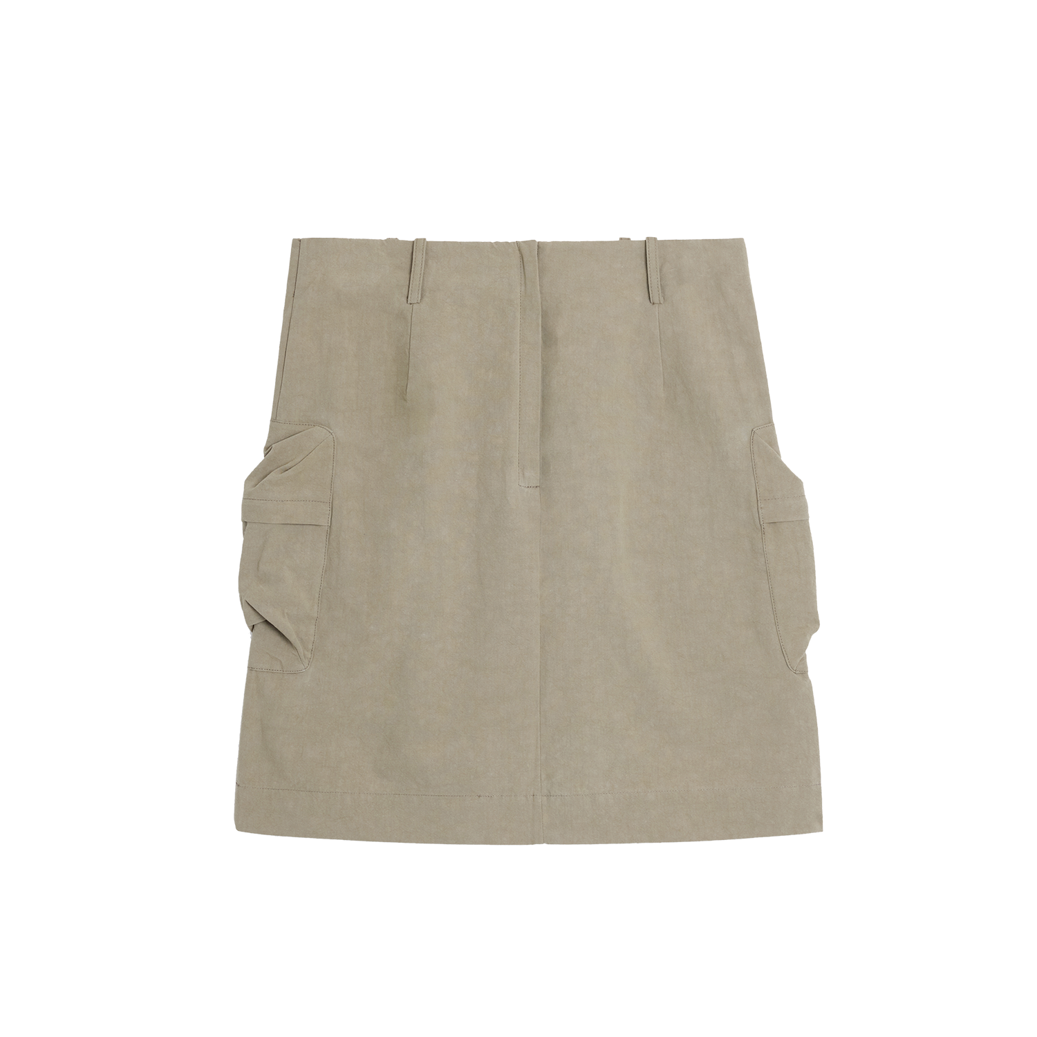 Alright Then Tri-Color Vintage Linen-Cotton Skirt with Pockets
