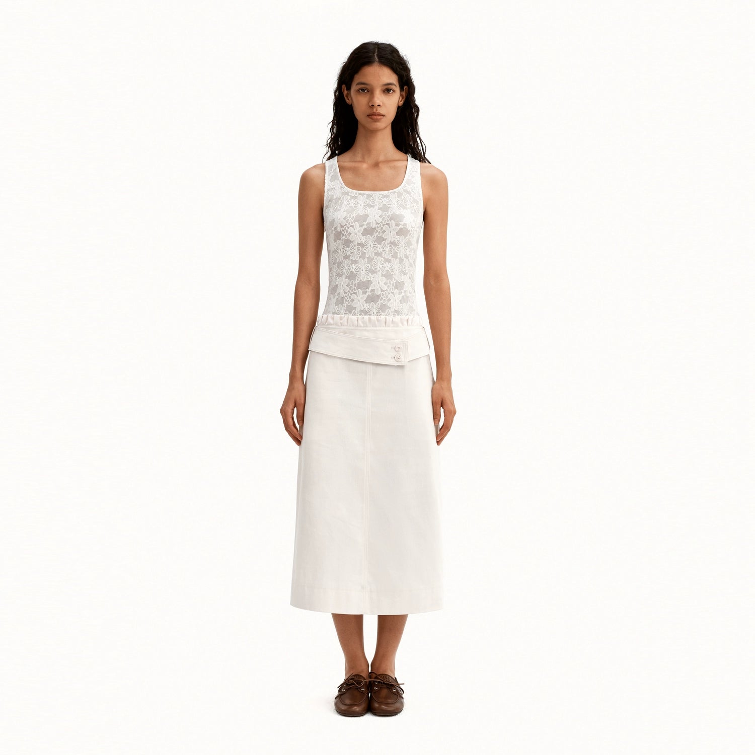 Puki Puki Sleeveless Jacquard Patchwork Dress