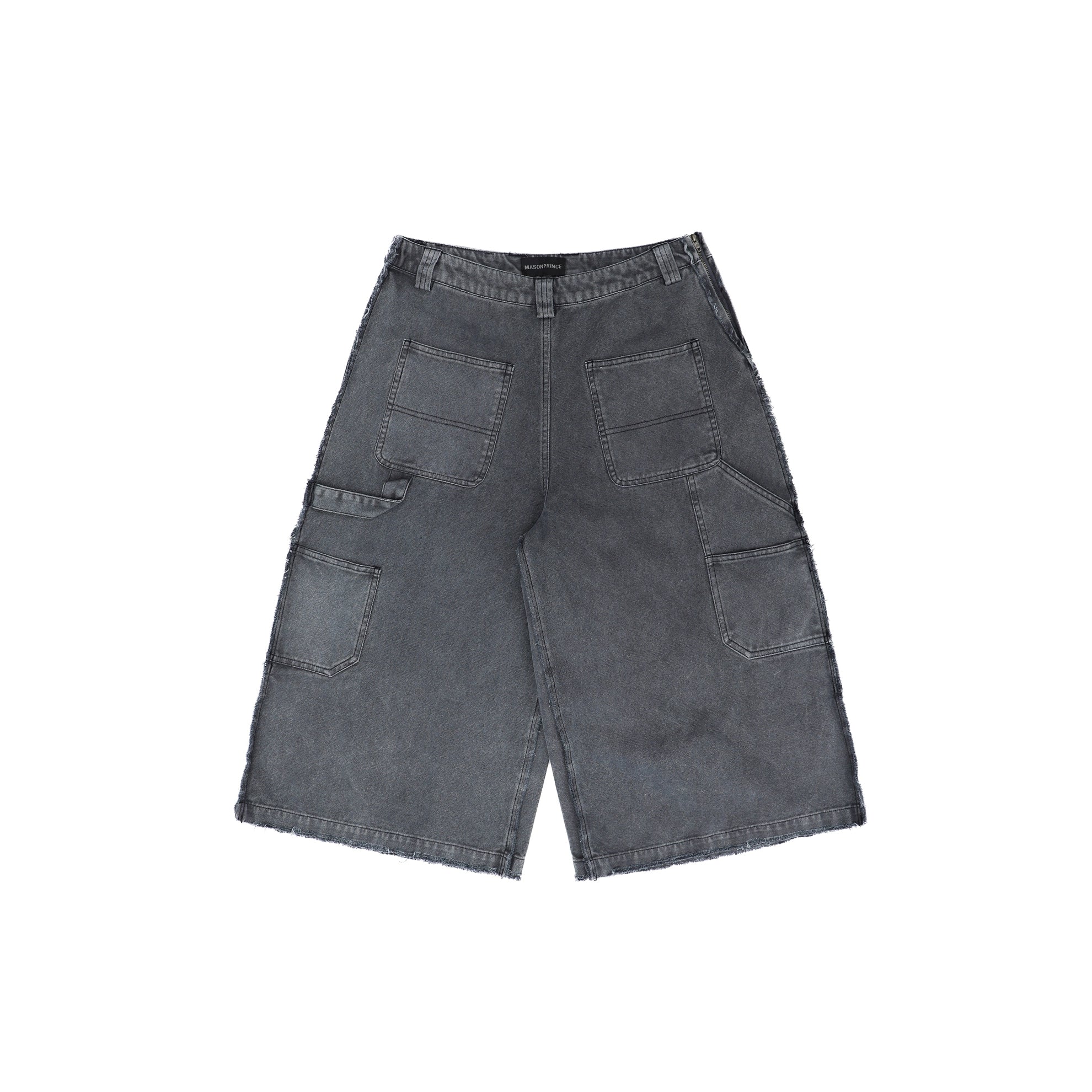 Mason Prince Washed Canvas Lumberjack Denim Shorts