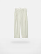 NANS Pleated Corduroy Cropped Trousers in White