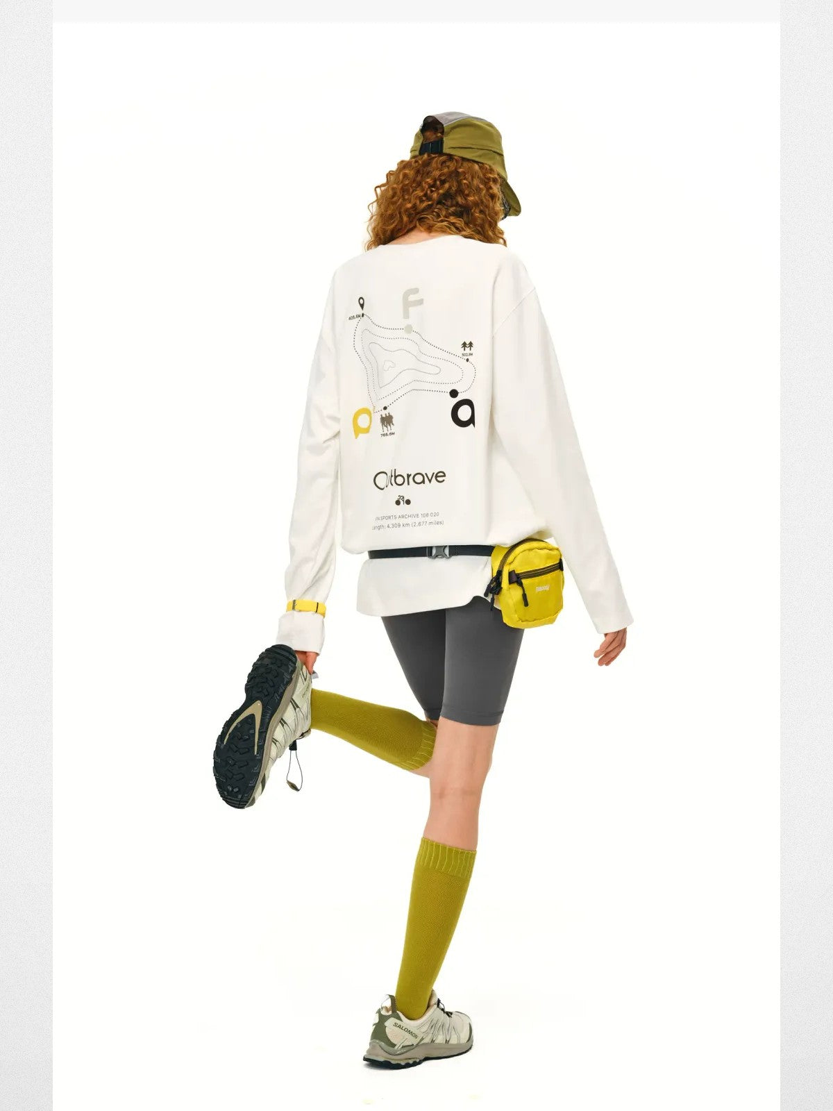 FPA Heavyweight Graphic Long Sleeve Tee in White - On Model