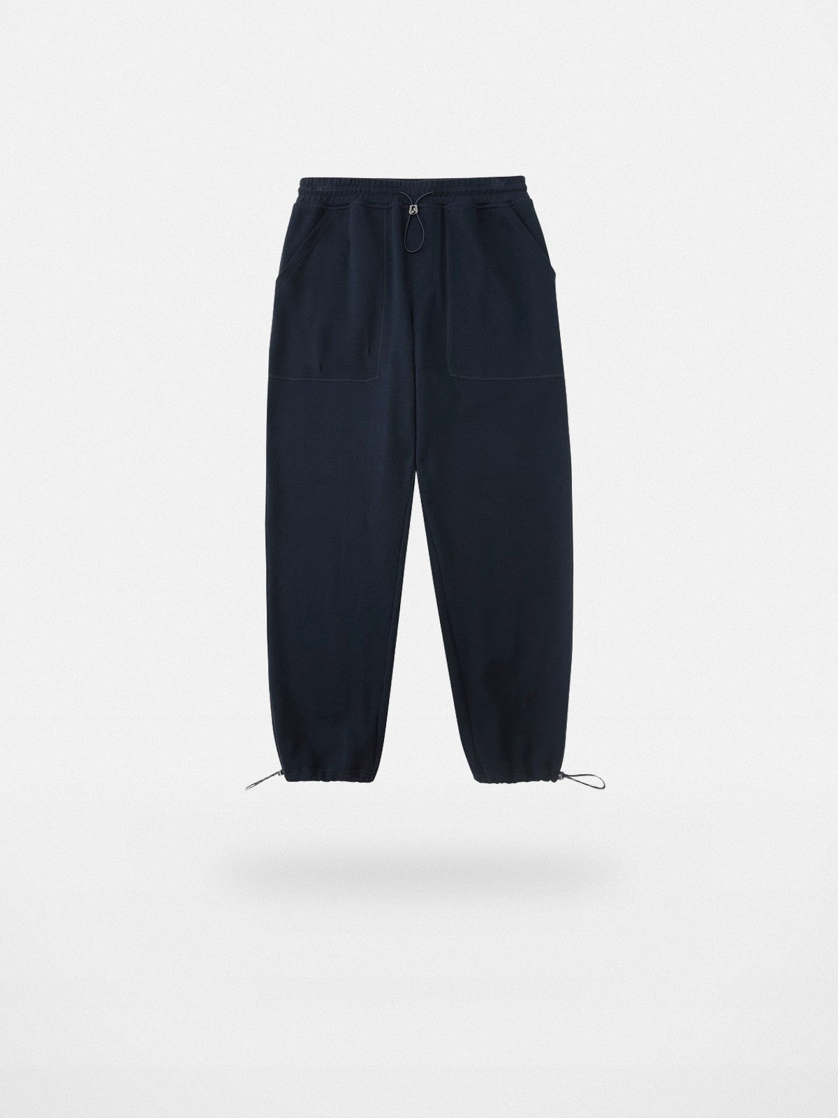 NANS Plush Textured Wide Leg Track Pants in Navy Blue