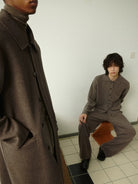 NANS Merino Wool Cashmere Cardigan in Beige - Lifestyle