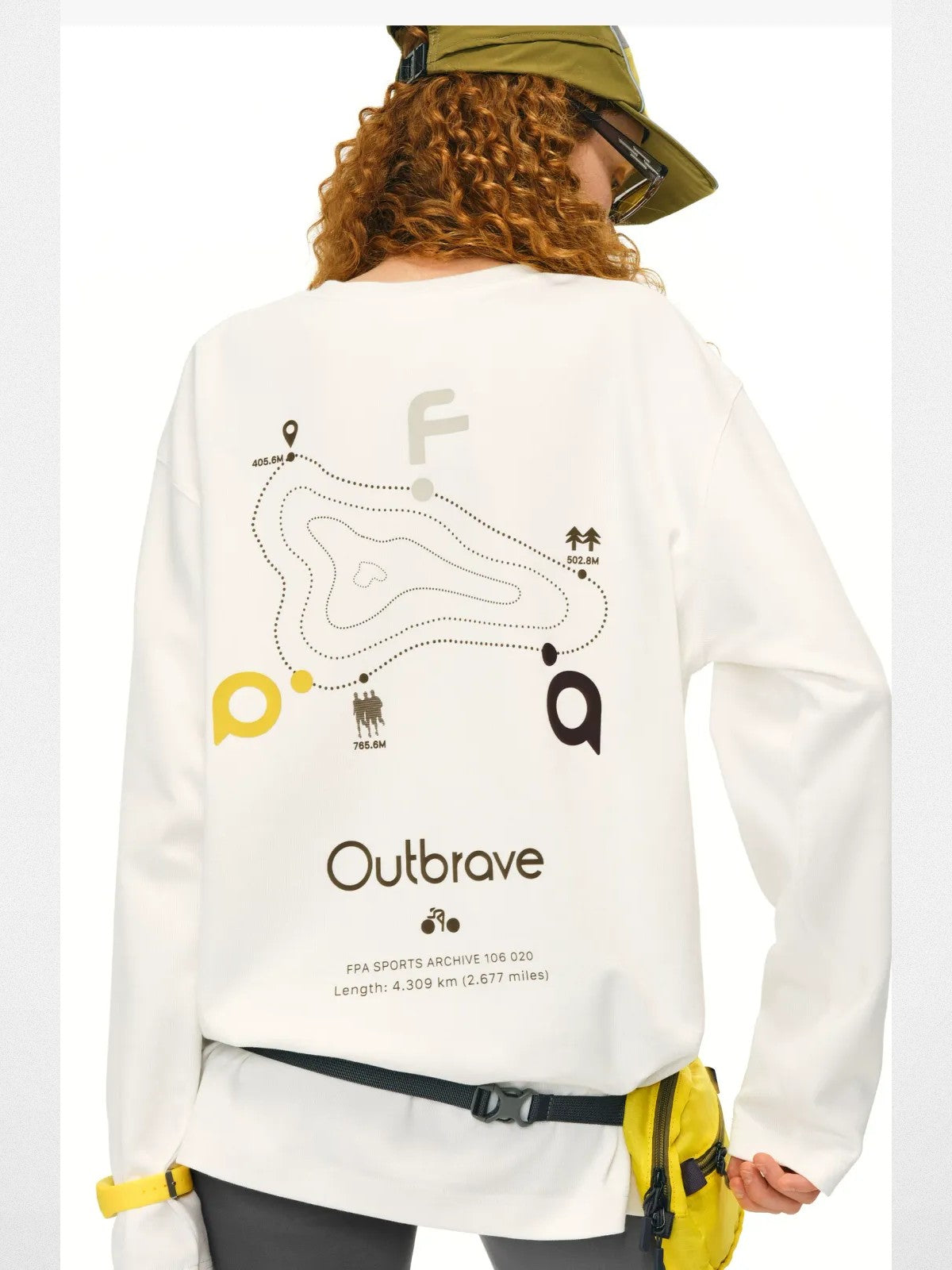 FPA Heavyweight Graphic Long Sleeve Tee in White - On Model