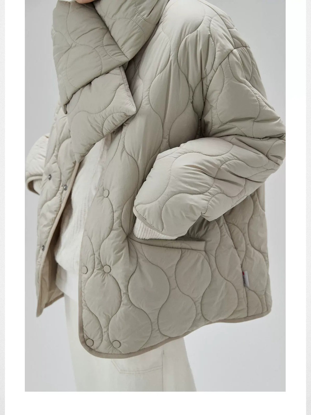 NANS Yak Wool Blend Cable Knit Sweater in White - On Model