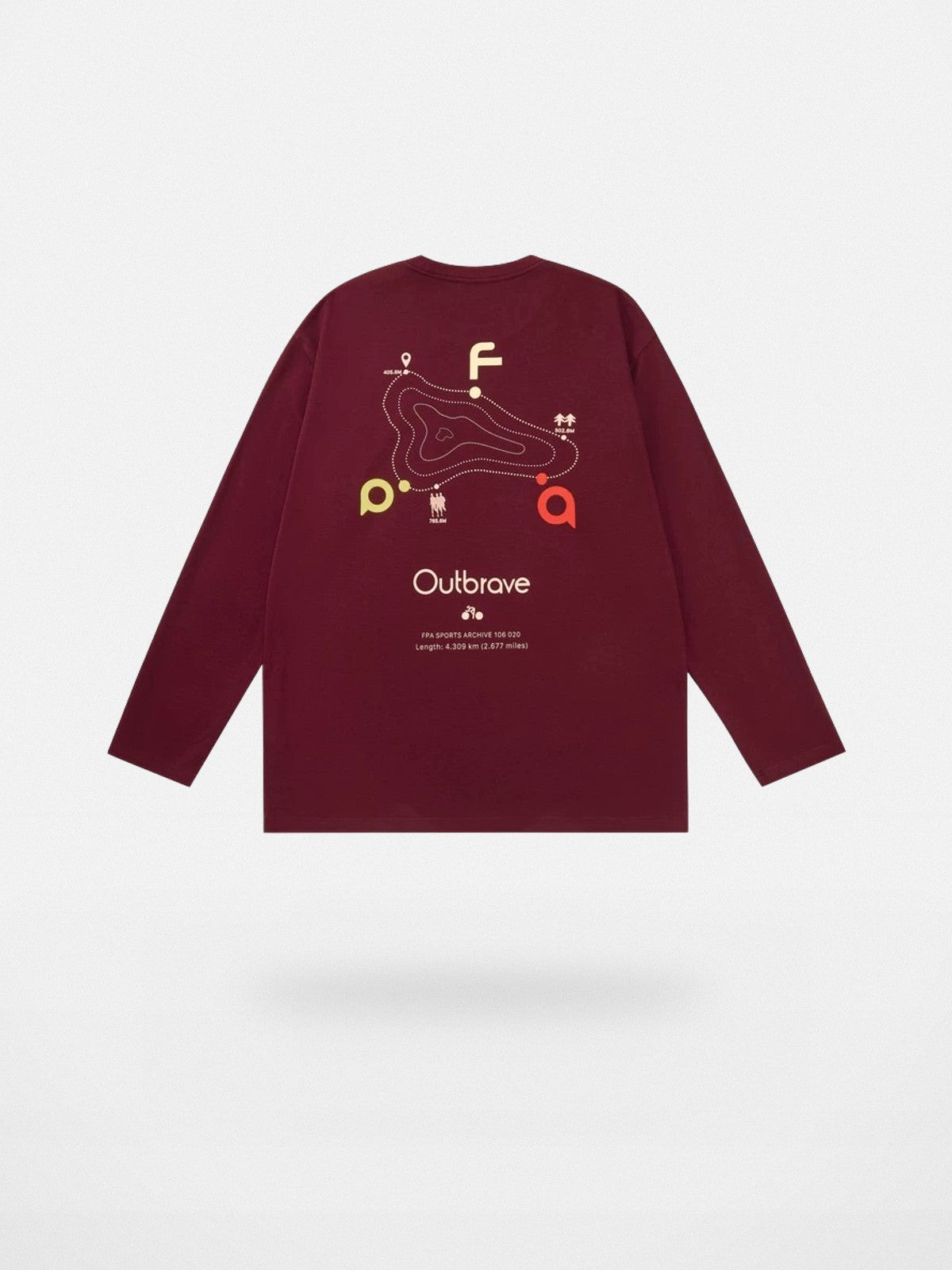 FPA Heavyweight Graphic Long Sleeve Tee in Burgundy