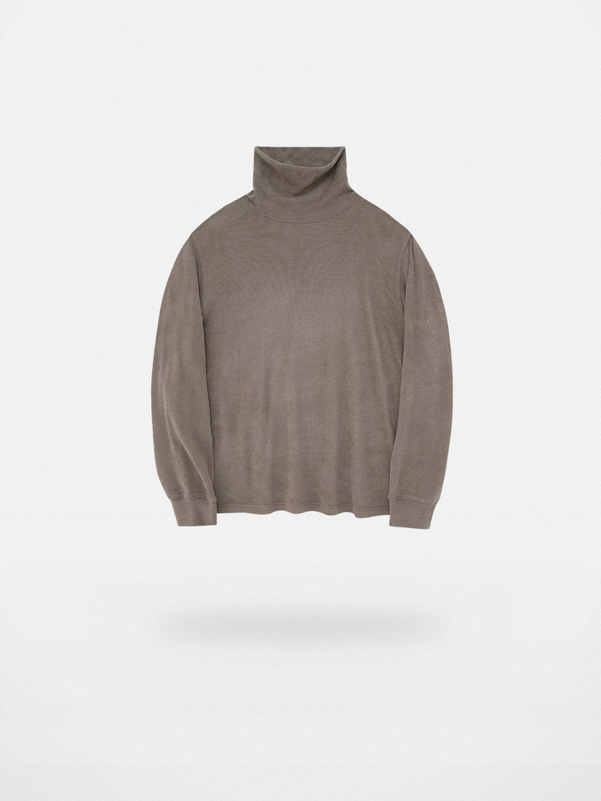 NANS Textured Slouchy Neck T Shirt in Beige