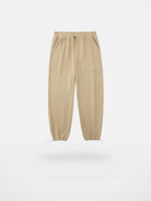 NANS Plush Textured Wide Leg Track Pants in Beige
