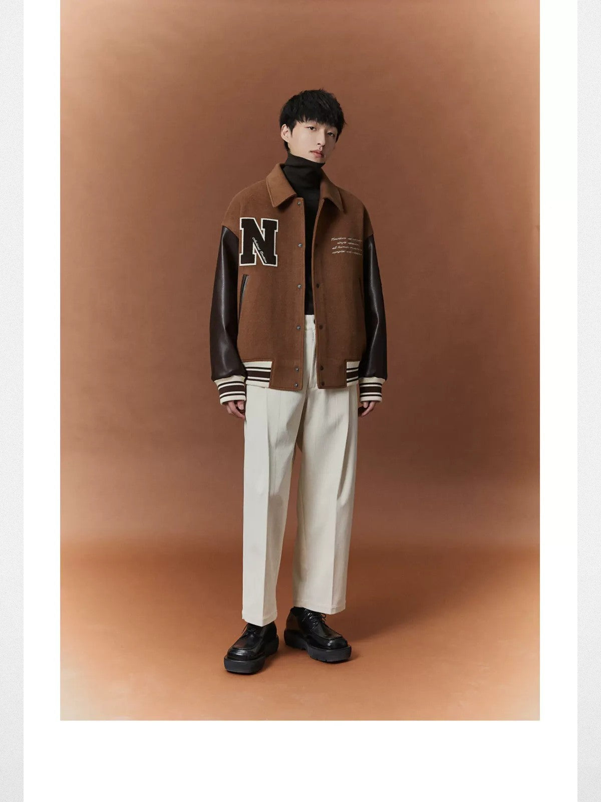 NANS Pleated Corduroy Cropped Trousers in White - On Model