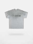MASONPRINCE Distressed Spray Paint Logo Tee in Gray