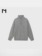 NANS Cashmere Blend High Collar Knit in Gray
