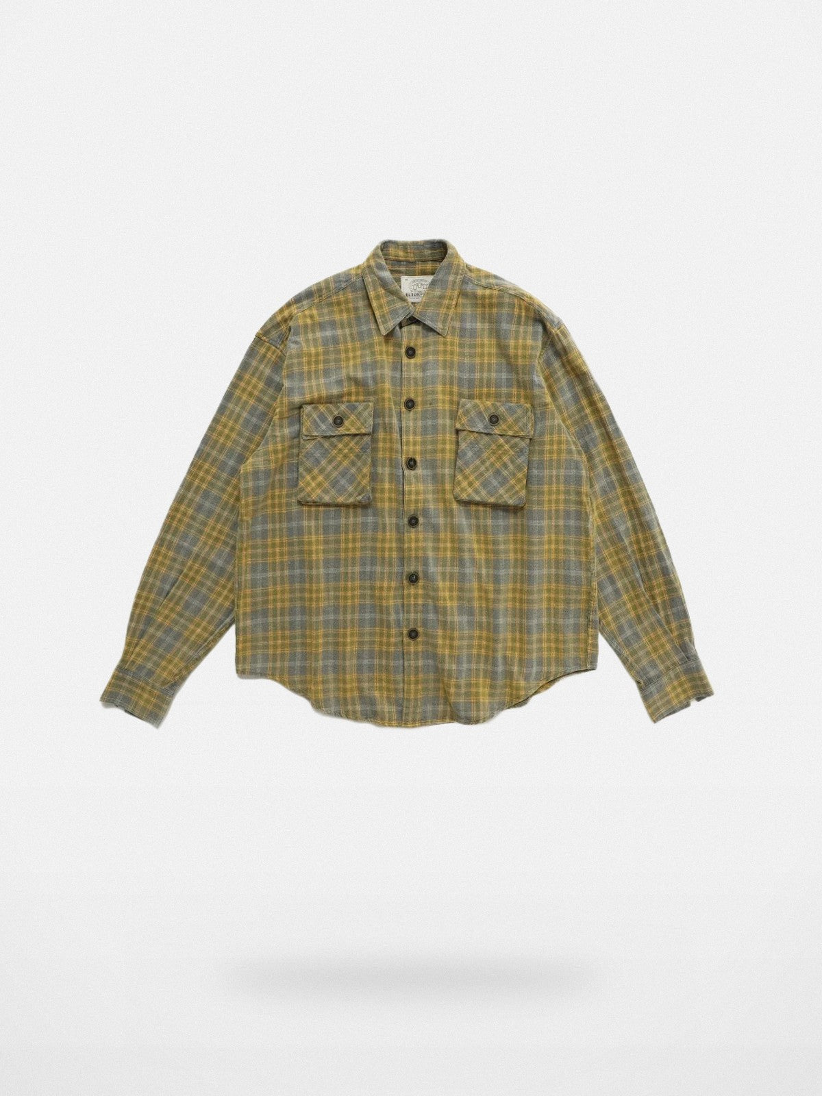 MASONPRINCE 3D Pocket Plaid Shirt in Mustard