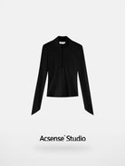 ACSENSE STUDIO High Neck Half Zip Top in Black