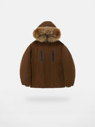 NANS Goose Down Parka with Fur Collar in Brown