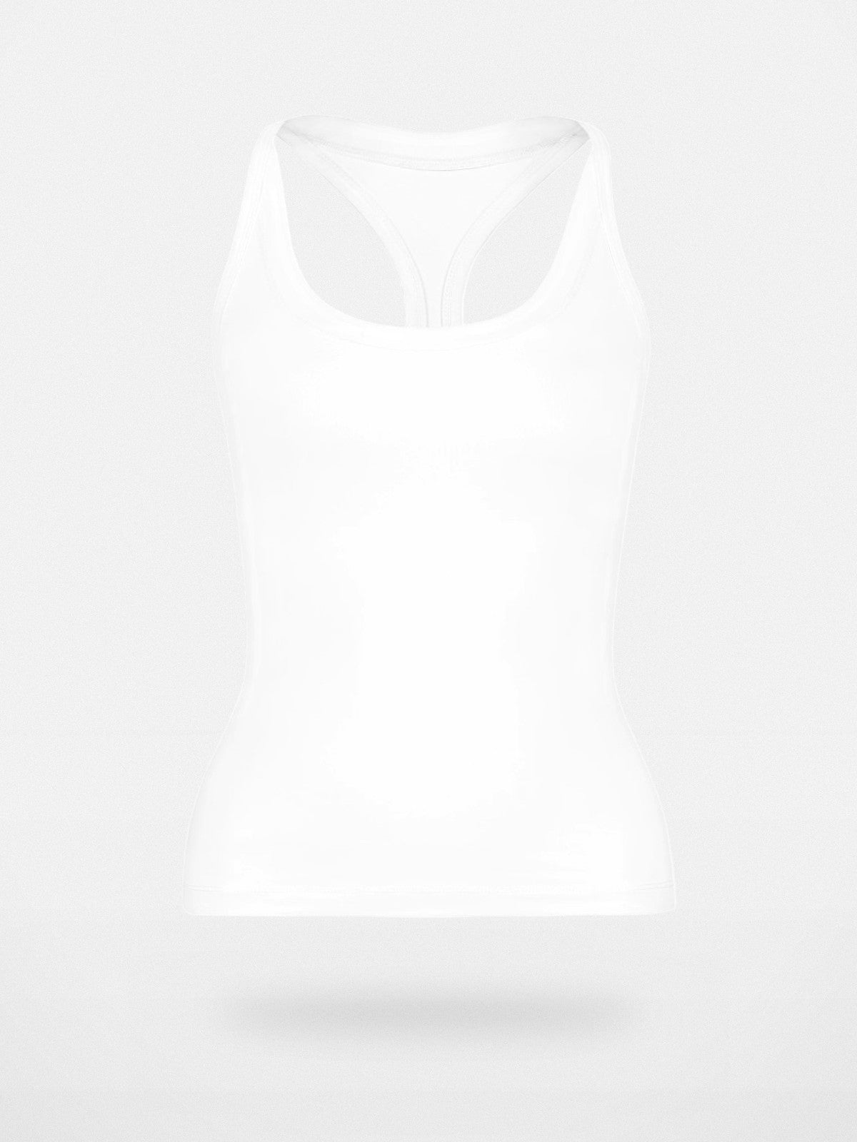 FaxCopyExpress Longline U Cut Racer Tank in White