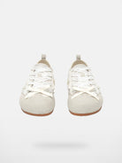 OLDORDER Puffy Suede Lace Mules in Beige