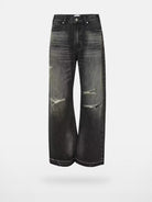 AFterTaste Distressed Fringed Selvedge Jeans in Yellow