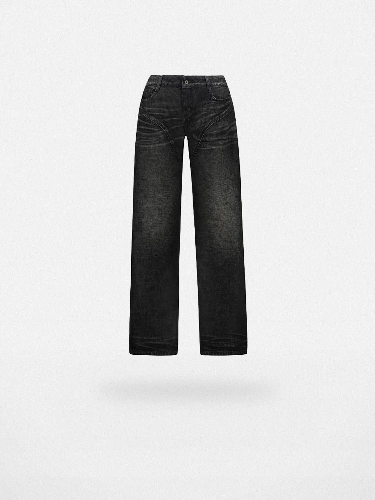 FaxCopyExpress Dirty Wash Low Waist Jeans in Gray