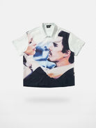 SWFI Far East Portrait Print Camp Collar Shirt in White