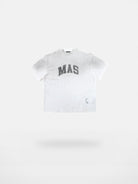 MASONPRINCE Washed Cotton Distressed Graphic Tee in Gray