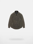 MASONPRINCE Ink Splatter Plaid Shirt in Green