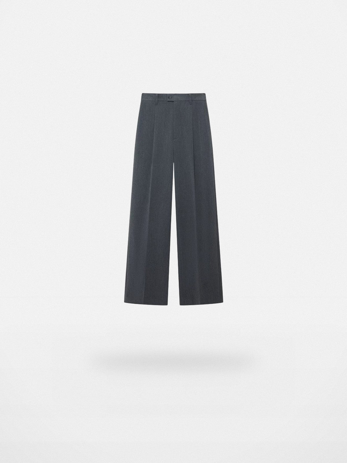 NANS Brushed Twill Pleated Trousers in Gray