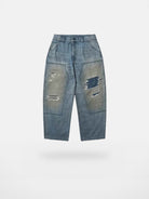 MASONPRINCE Distressed Coarse Weave Jeans in Denim