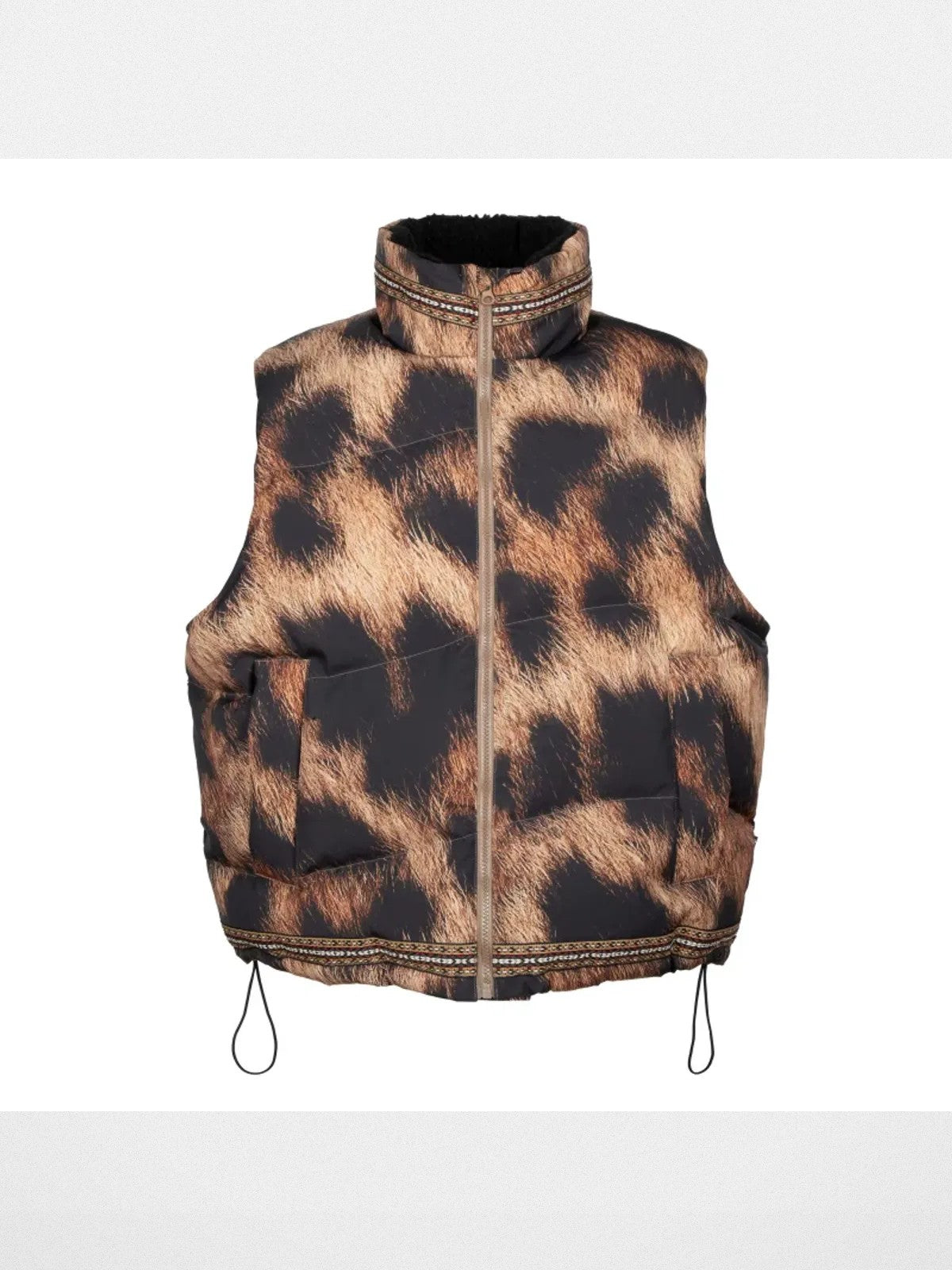 SWFI Far East Leopard Print Padded Vest in Brown