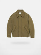 NANS Crinkled Metallic Down Puffer in Olive