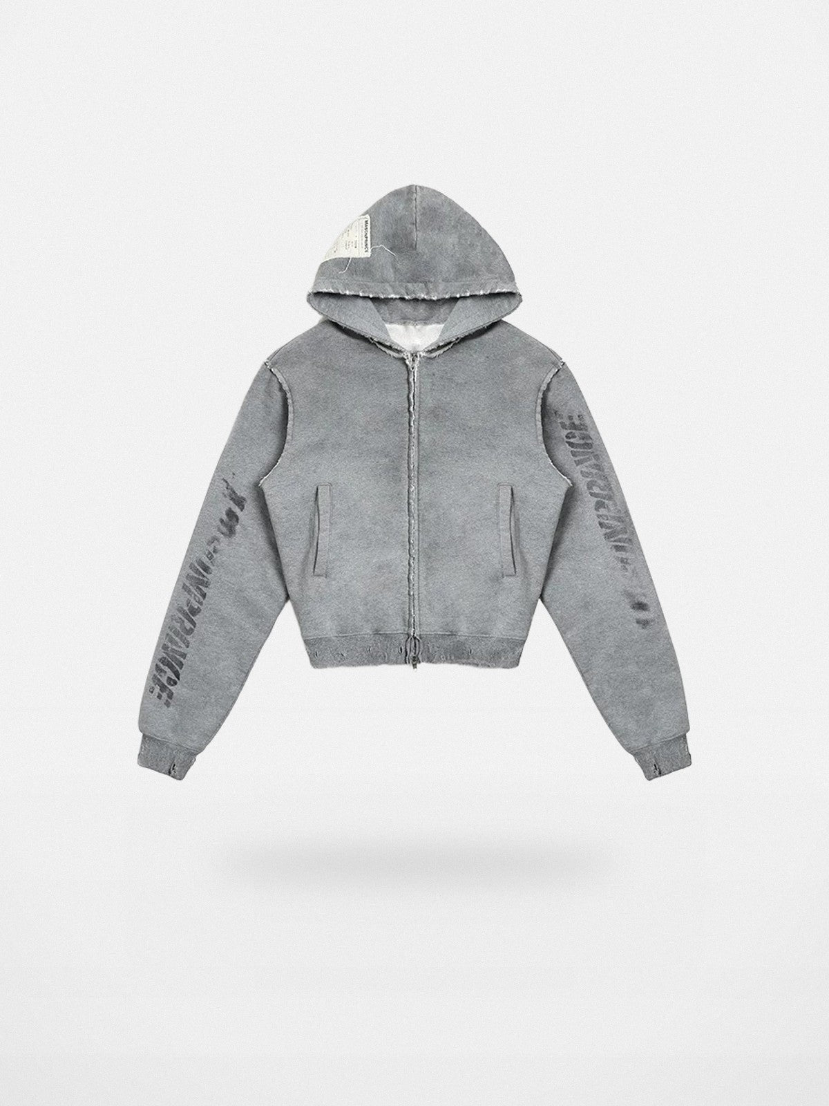 MASONPRINCE Heavyweight Graffiti Zip Hoodie in Gray