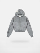 MASONPRINCE Heavyweight Graffiti Zip Hoodie in Gray