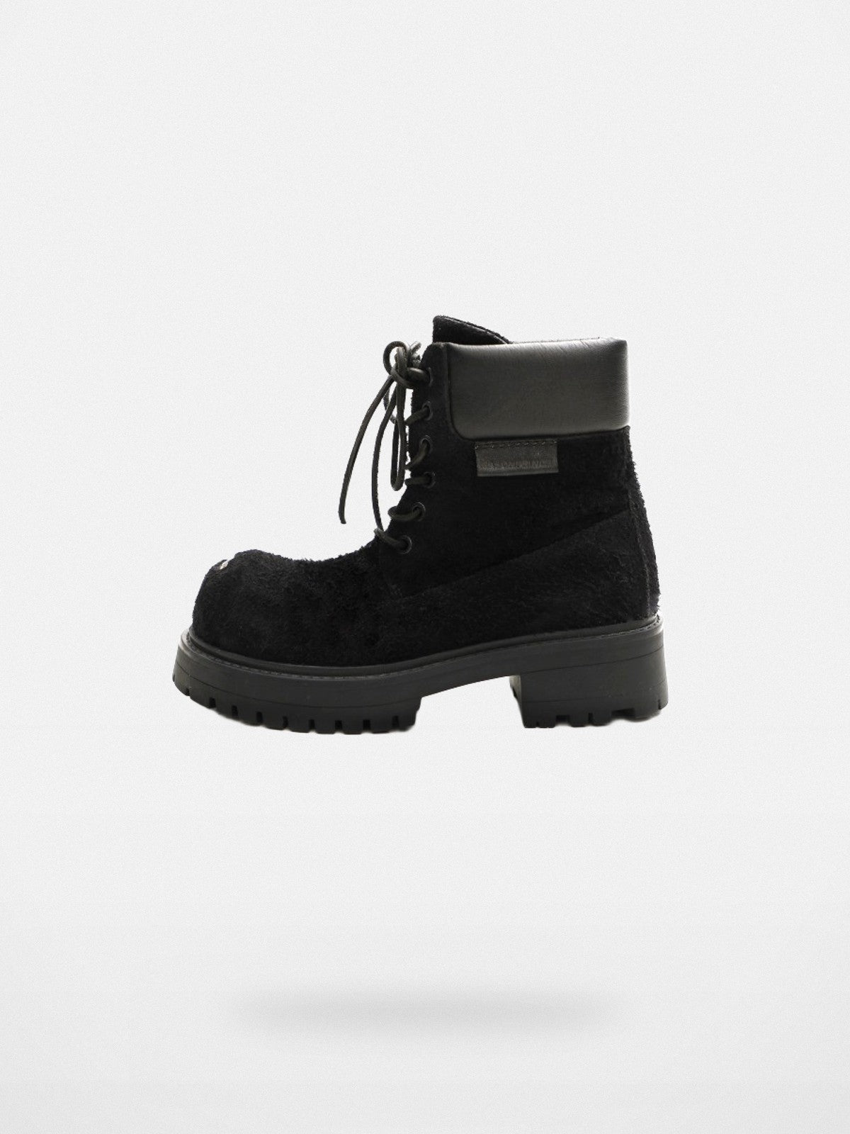 MASONPRINCE Washed Suede Platform Boots in Black